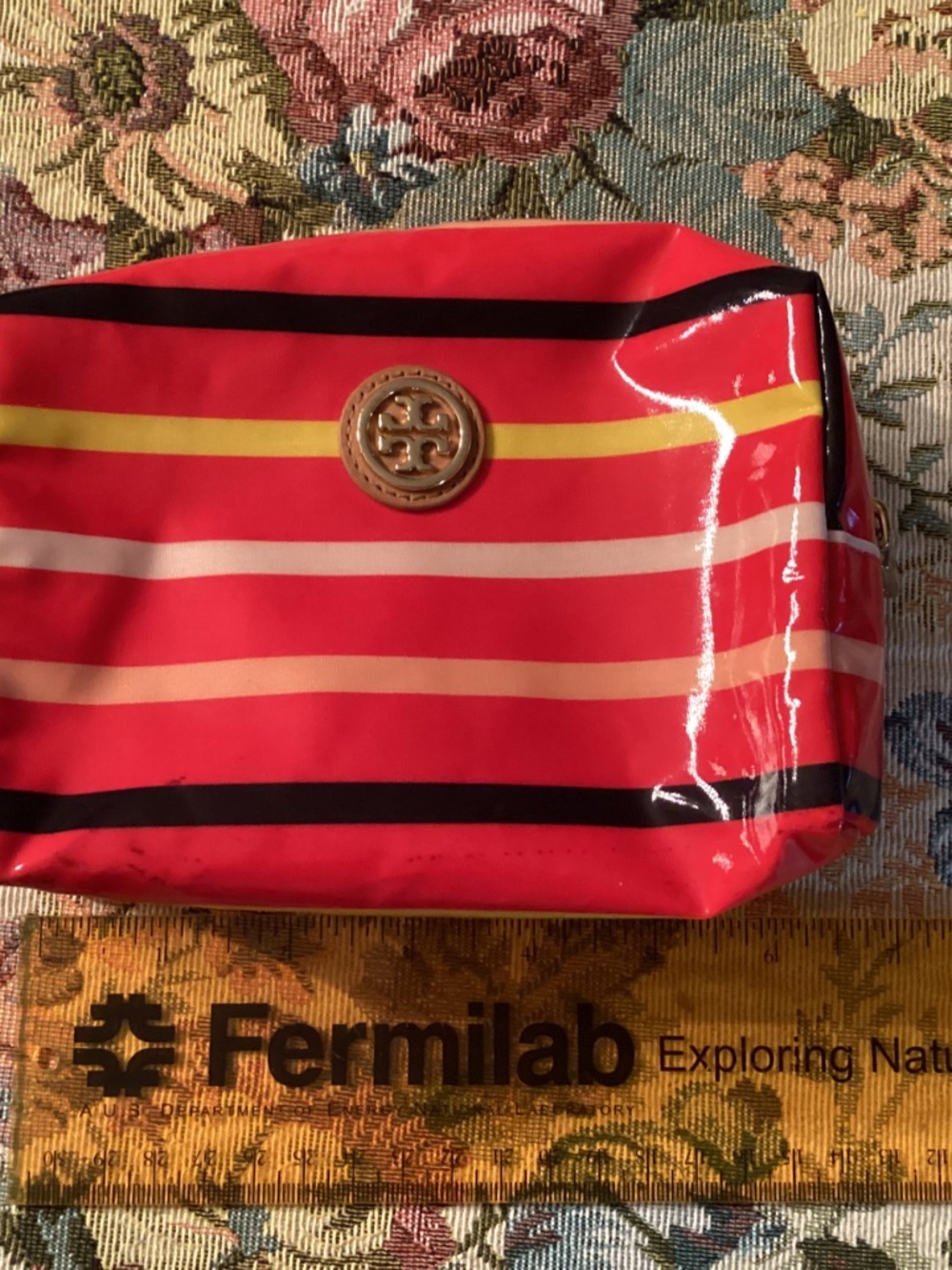 Tory Burch Striped Cosmetic Bag EUC - Picture 4 of 6